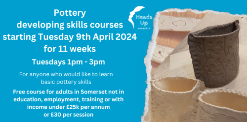 Pottery Developing Skills Course - Heads Up 