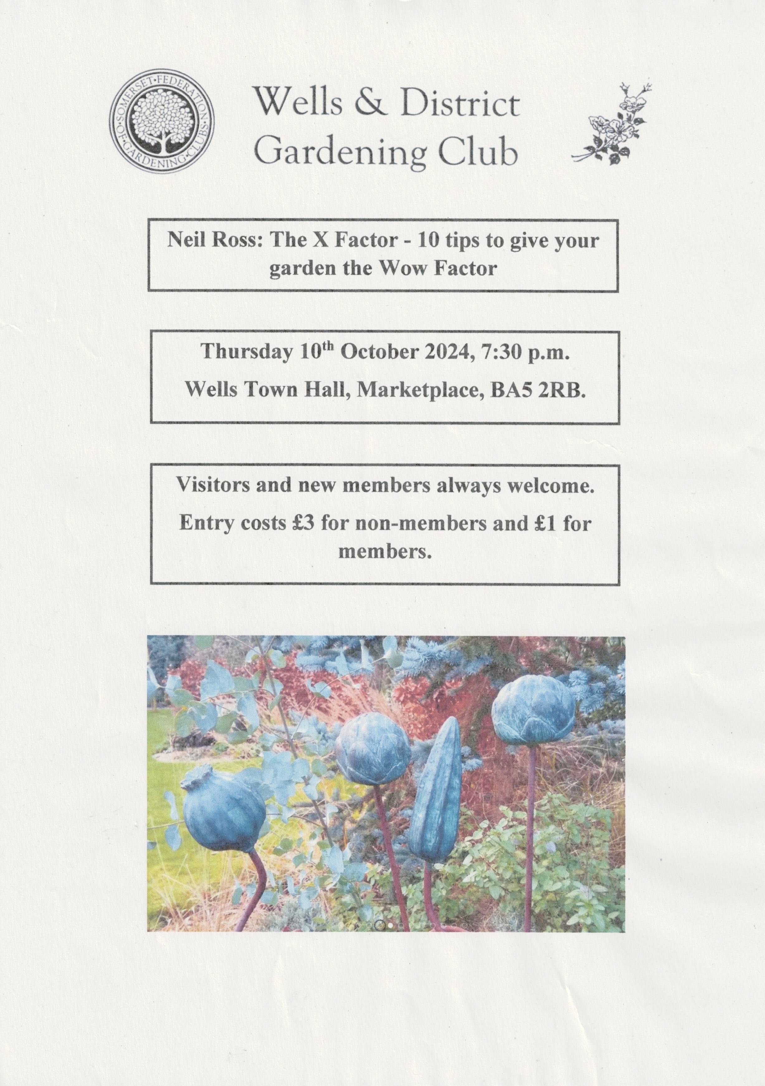 Wells and District Gardening Club Wells Tourism