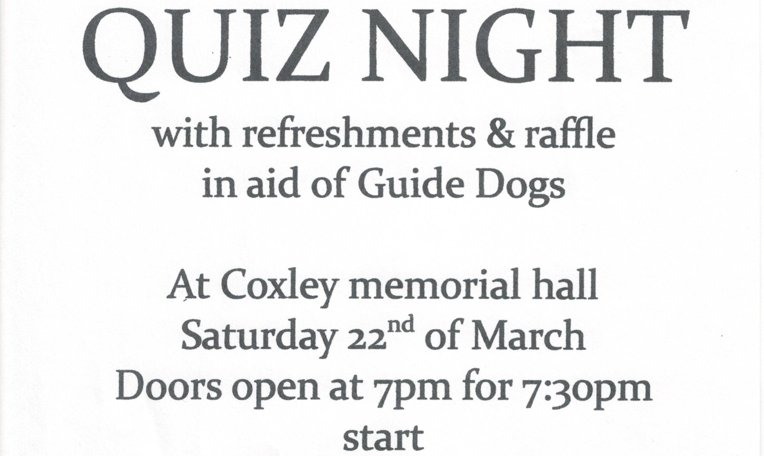 Quiz Night - In Aid of Guidedogs