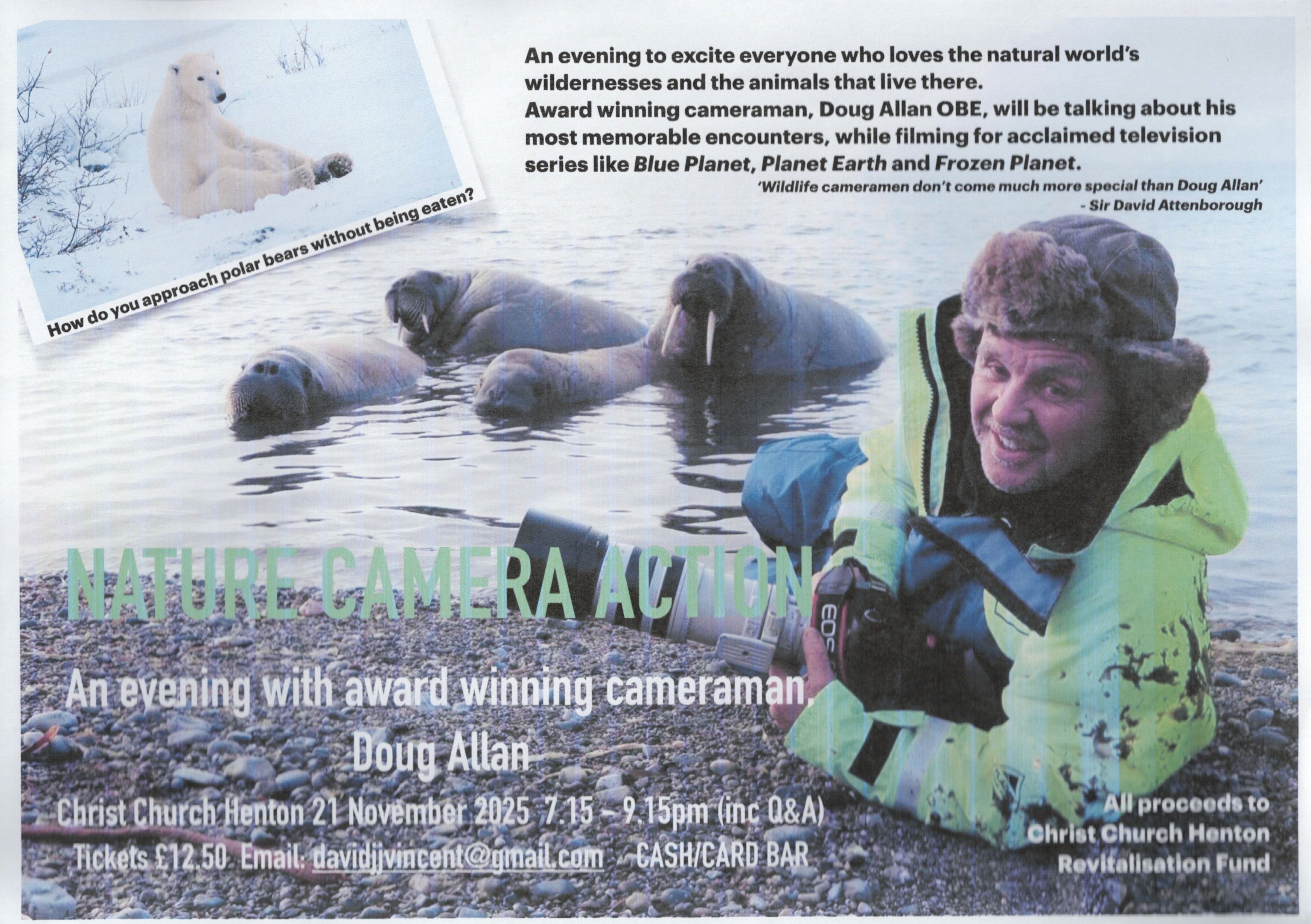 NATURE - CAMERA - ACTION An evening with award winning Cameraman Doug Allan