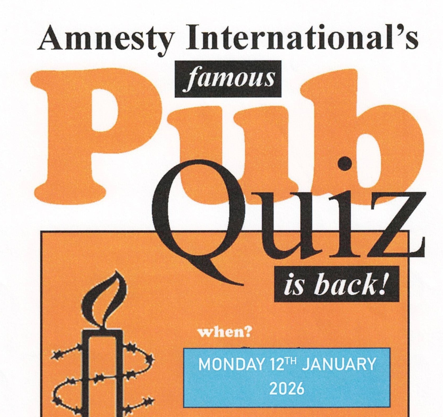 Amnesty Internationals famous Pub Quiz