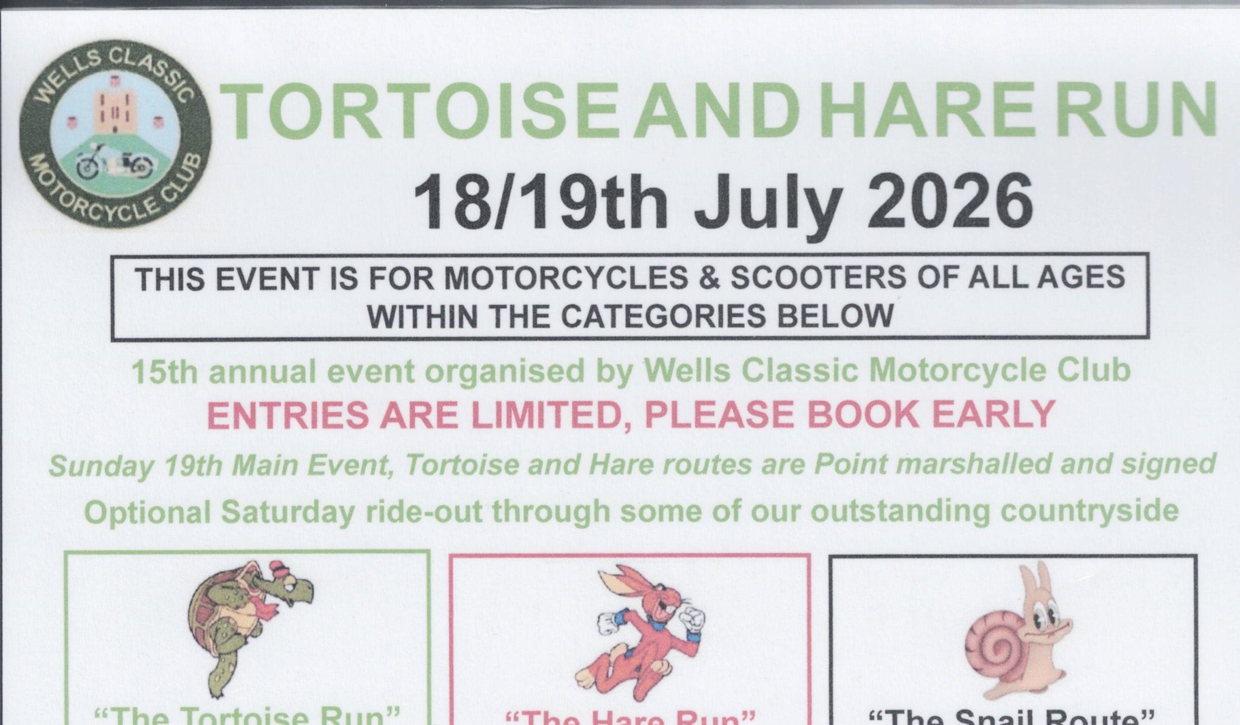 TORTOISE AND HARE RUN - Wells Classic Motorcycle Club